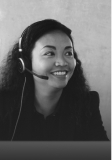 woman with earphone